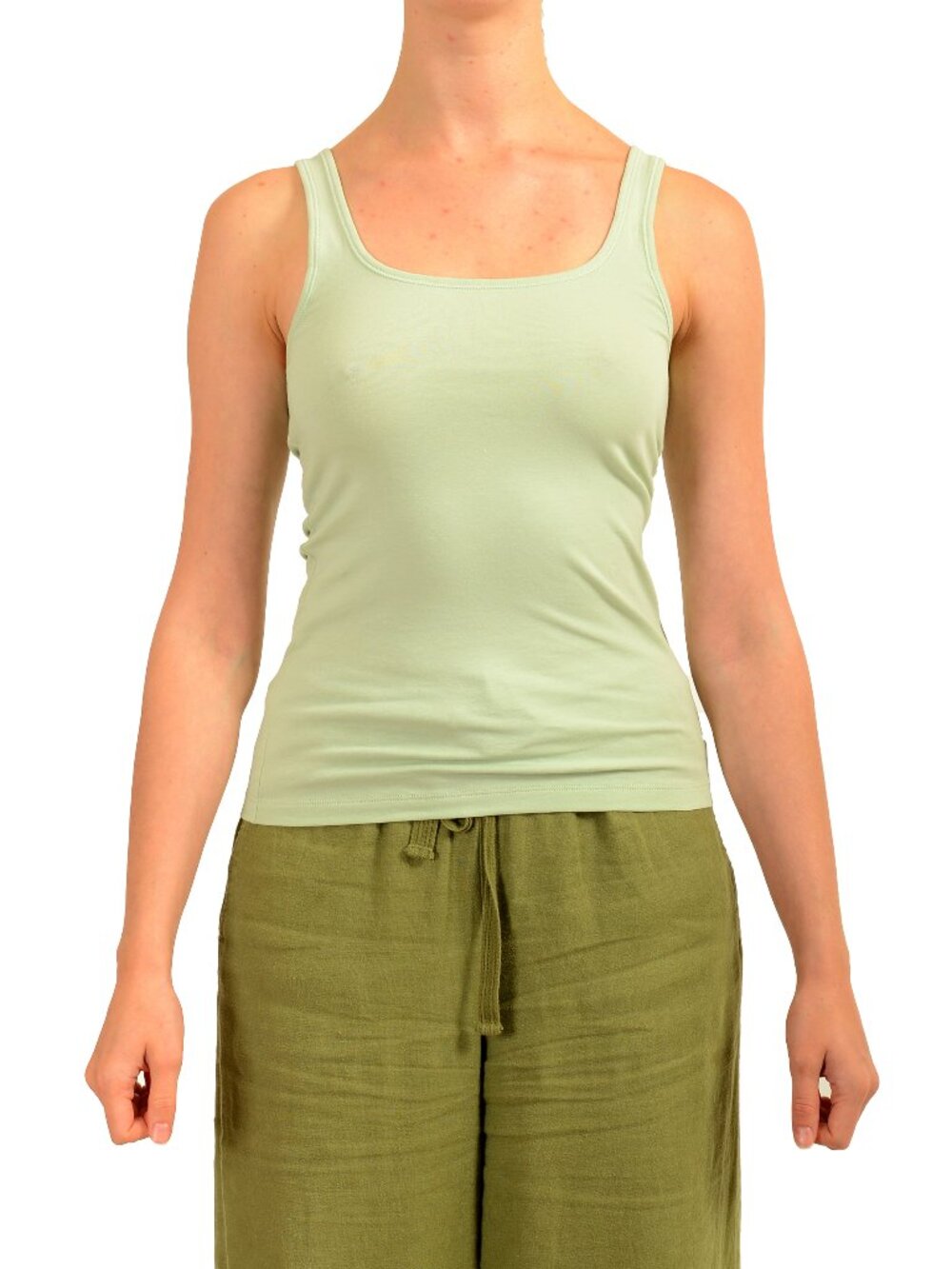 Hugo Boss Women's Green Sleeveless Crewneck Basic Tank Top US S IT 40